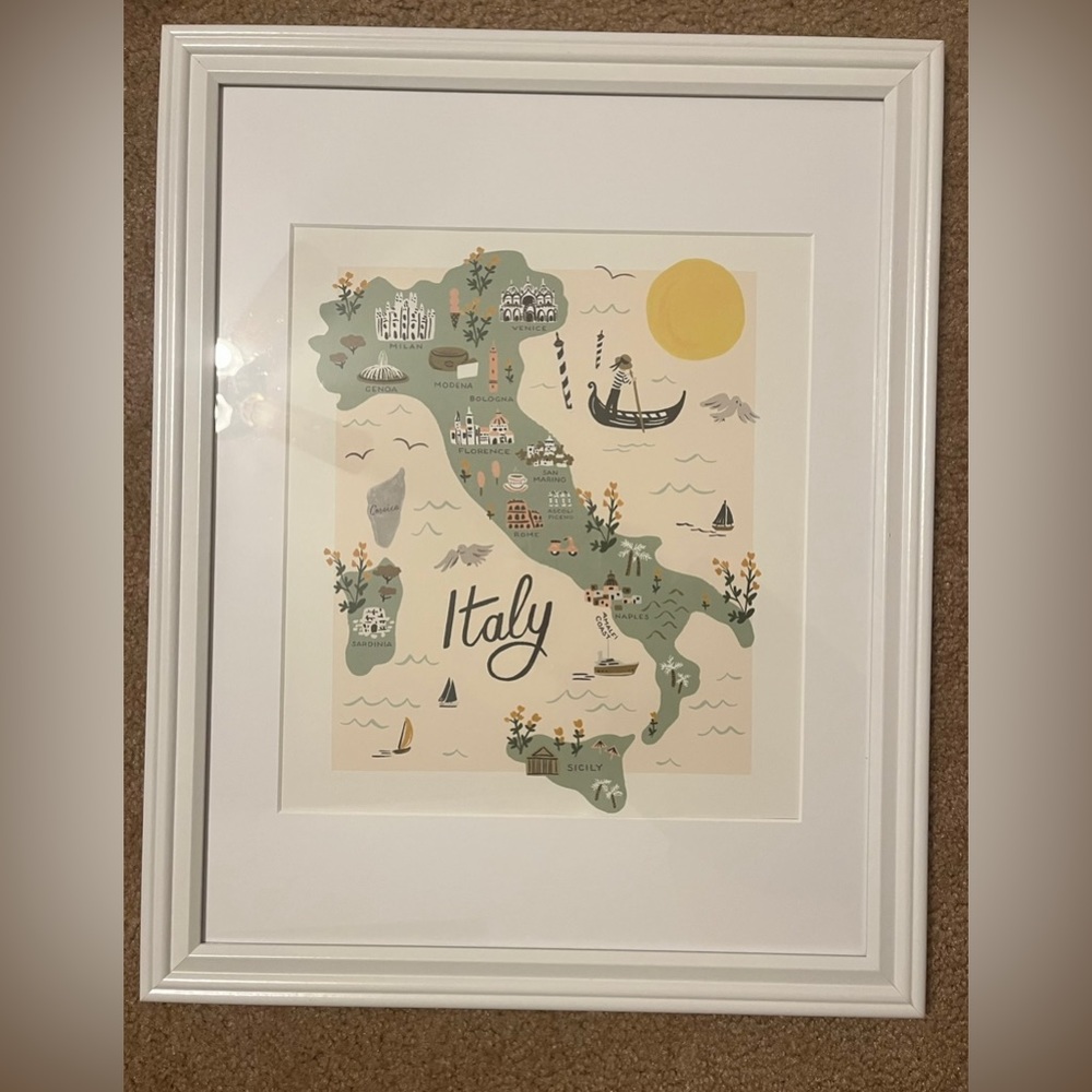 Rifle Paper Company World Traveler Framed Print- Italy, 16x20